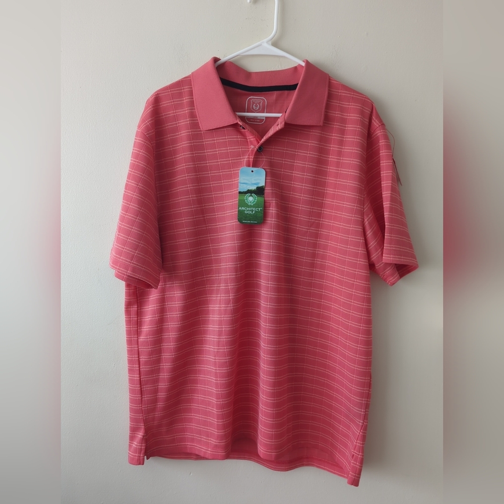 NWT Architect golf polo sz large coral color